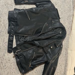 Oversized missguided faux leather jacket